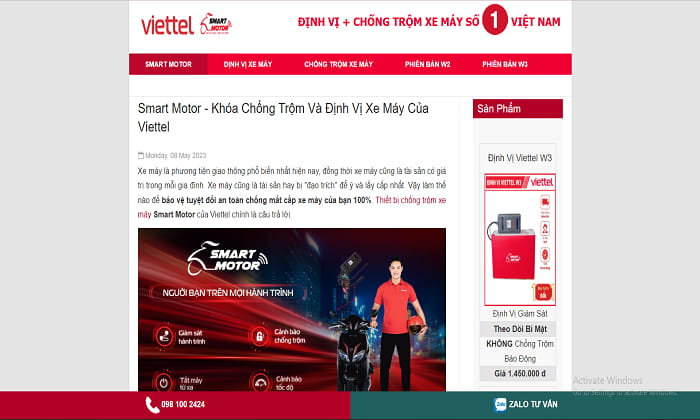 Trang web truc tuyen cua Smartmotorviettel com