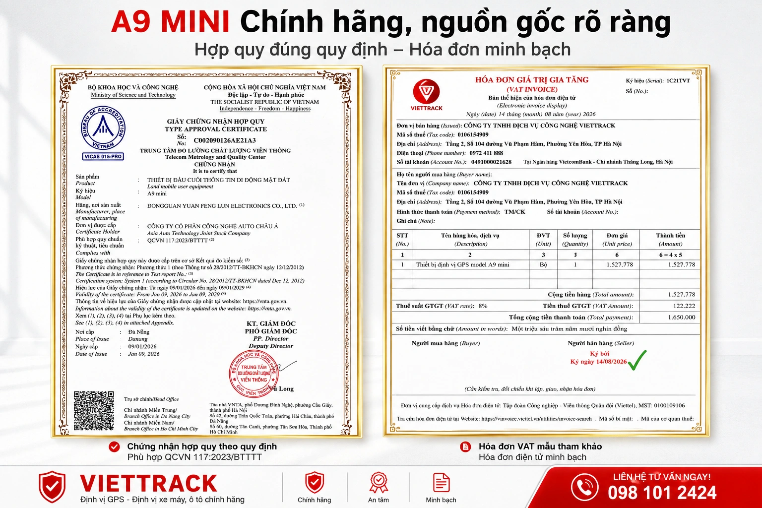 Thông tin nguồn gốc thiết bị định vị A9 Mini 4G