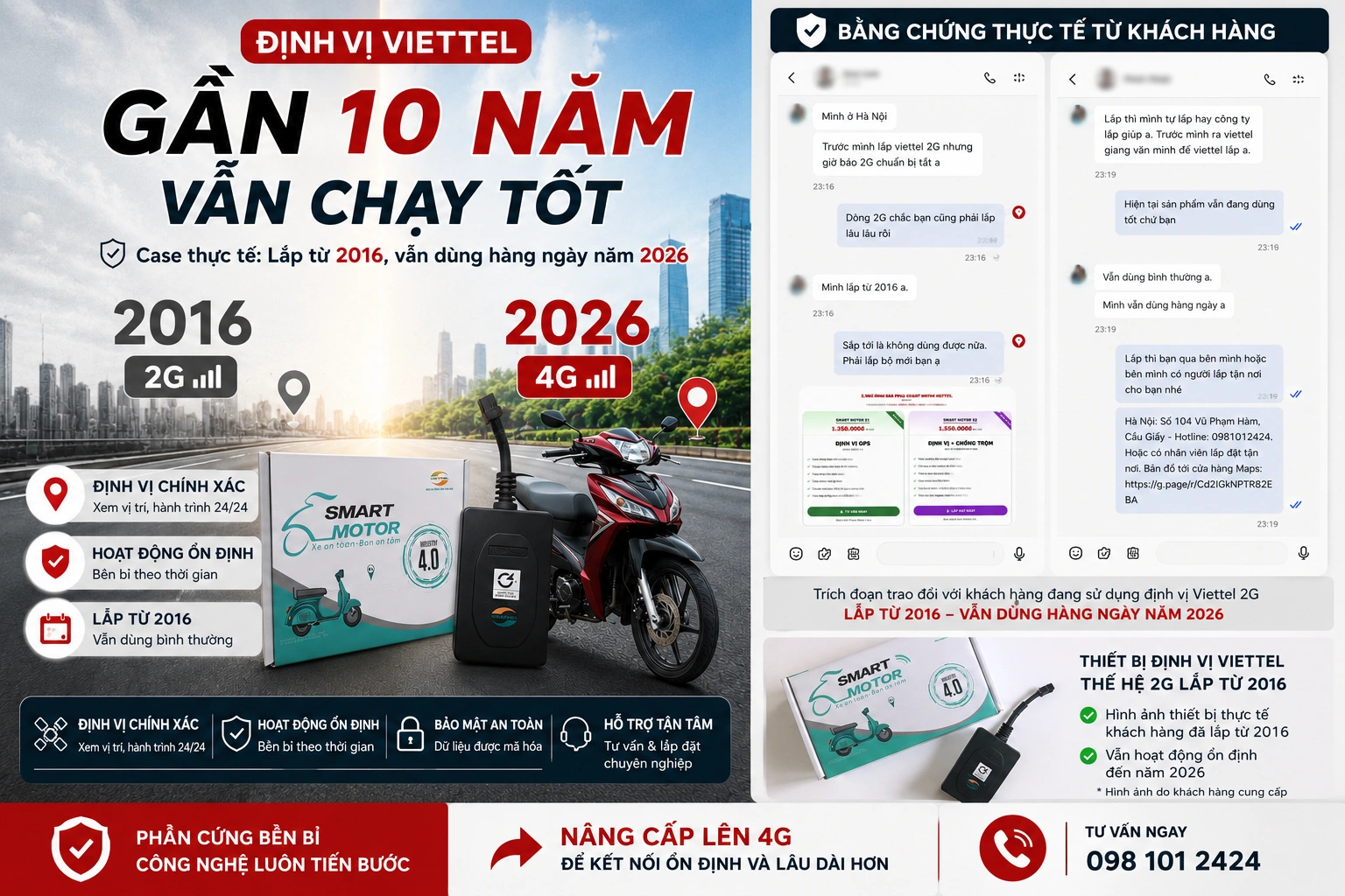 Khách hàng cho biết lắp định vị Viettel từ năm 2016