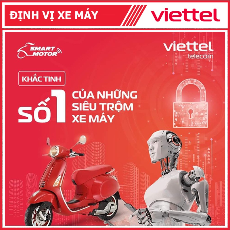 Khóa chống trộm xe máy Viettel Smart Motor S2 3 lớp bảo vệ